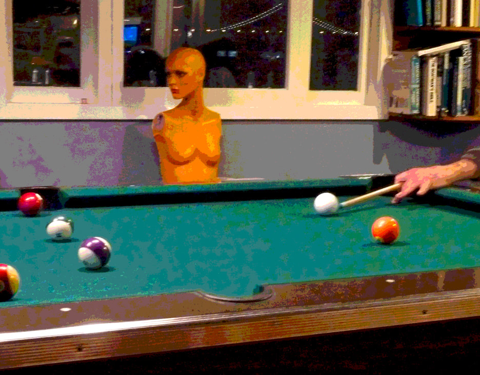 dummy, mannequin, pool table