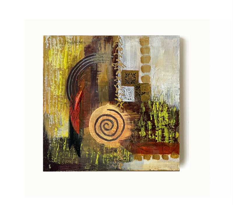 abstract, ochre series, feather, symbol